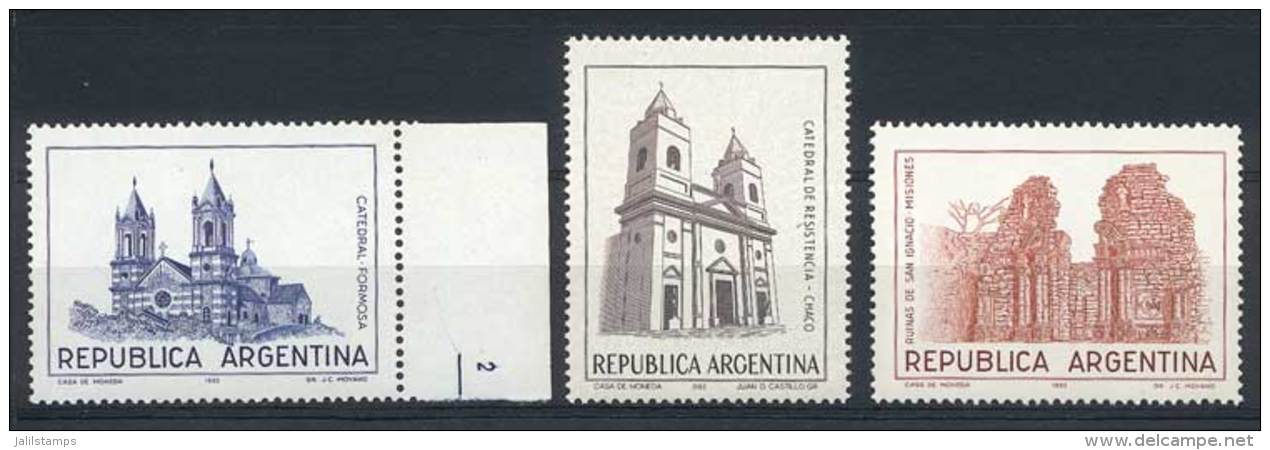 GJ.2054a + 2055a + 2056a, 1982 Cathedrals, The Set Of 3 Values With FACE VALUES OMITTED, Excellent Quality! - Autres & Non Classés