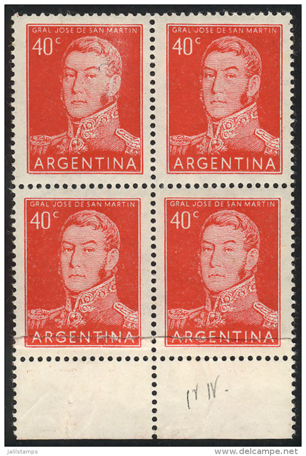GJ.1040, Block Of 4, The Lower Stamps On JOINT PAPER (end-of-roll Splice), VF! - Autres & Non Classés