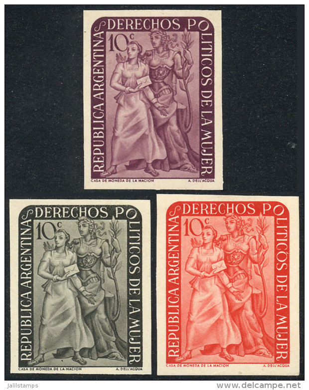 GJ.1001, 1951 Women's Political Rights, PROOFS On Ordinary Paper, In The 3 Known Colors, VF Quality! - Autres & Non Classés