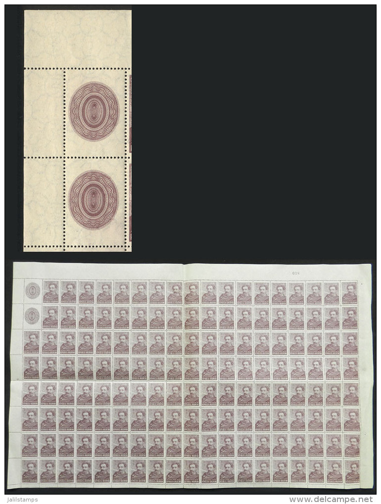 GJ.856, 1942 Estrada, COMPLETE SHEET Of 150 Stamps And 2 Labels, MNH, Very Fresh And In General Of VF Quality (a... - Autres & Non Classés