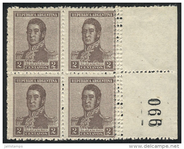 GJ.459, Block Of 4 With VARIETY: Triple Vertical Perforation In Right Margin, VF! - Autres & Non Classés