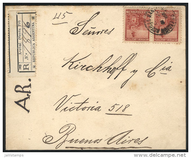 GJ.229, Pair 20c. Liberty Franking A Cover Sent From Acebal (Santa Fe) To Buenos Aires In JUL/1900, VF Quality,... - Autres & Non Classés