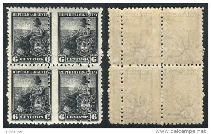 GJ.223, 6c. Liberty, Block Of 4 With DOUBLE Vertical Perforation, VF And Rare! - Autres & Non Classés