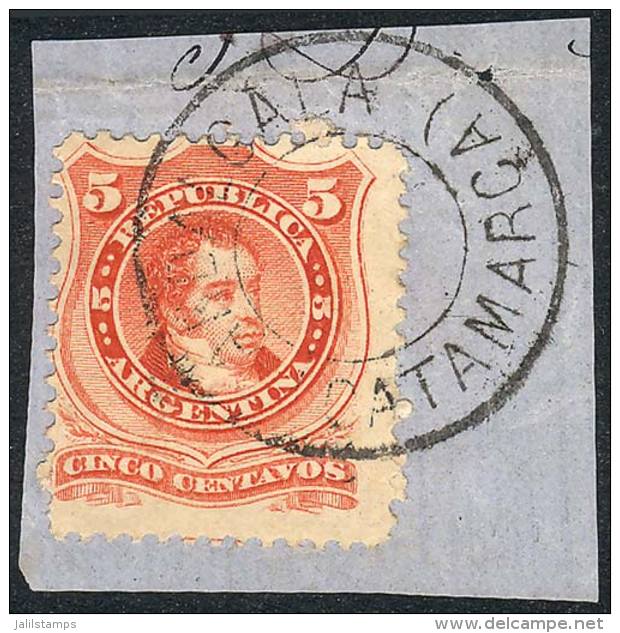 GJ.38, On Fragment With The Extremely Rare Double Circle ANDALGALA (CATAMARCA) Cancel, VF Quality! - Autres & Non Classés