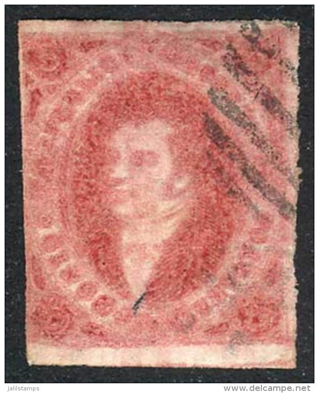 GJ.34, With Mute "ellipse Of 9 Bars" Cancel Of CORRIENTES, Extremely Rare In This Printing, VF! - Oblitérés
