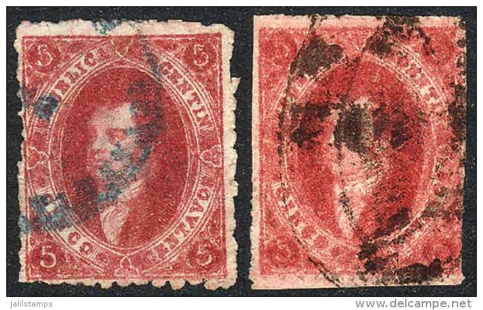 GJ.26, 5th Printing, 2 Beautiful Examples With Interesting Cancels! - Oblitérés