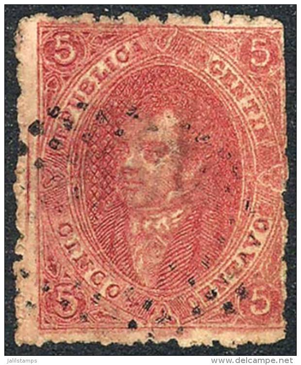 GJ.25, 4th Printing With Interesting VARIETY: Reentry (line) In The Left Margin (position 51), And Partial Double... - Oblitérés