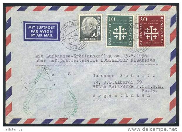 15/AU/1956 First Flight Of Lufthansa To South America, With Arrival Backstamp And Nice Postage, VF Quality! - Autres & Non Classés