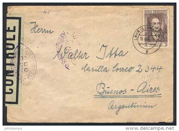 Cover Sent From Lahr To Argentina On 19/AU/1946, Franked By Michel 11 (1Mk.) Alone, Perfectly Postmarked, With... - Autres & Non Classés