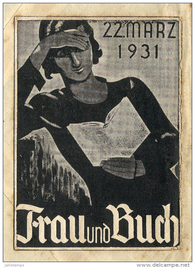 Woman And Book (Frau Und Buch), 22 March 1931, Rare Cinderella Affixed On Back Of A Cover Sent From Leipzig To... - Autres & Non Classés