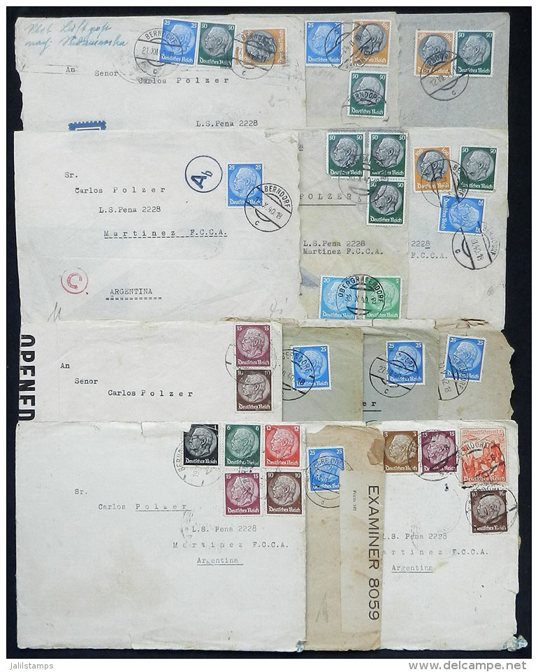 13 Covers Sent To Argentina Between 1939 And 1942 (6 Via Airmail), With Very Interesting German And Allied CENSOR... - Briefe U. Dokumente