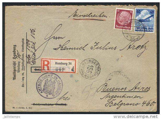 15 Airmail Covers Sent To Argentina Between 1935 And 1937, Various And Very Interesting Frankings, VF Quality! - Covers & Documents