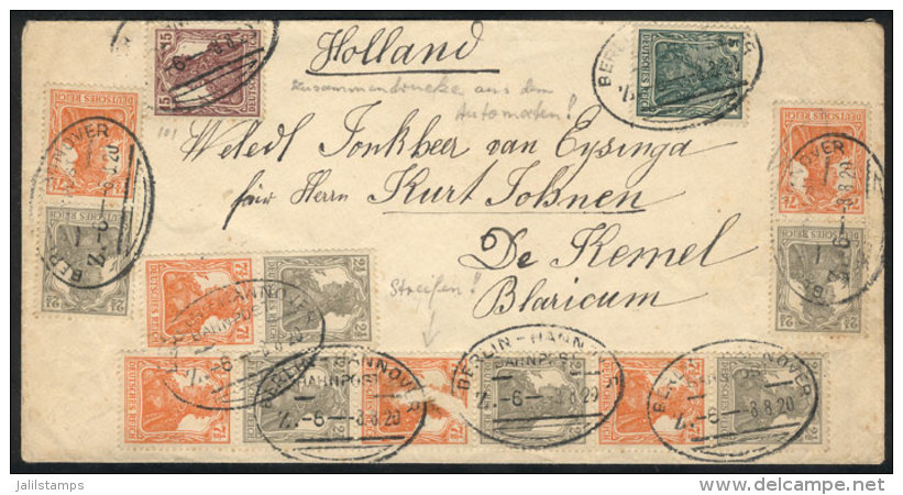 Cover Sent From Berlin To Netherlands On 8/AU/1929 With Spectacular Postage That Includes Several Se-tenant Pairs... - Covers & Documents