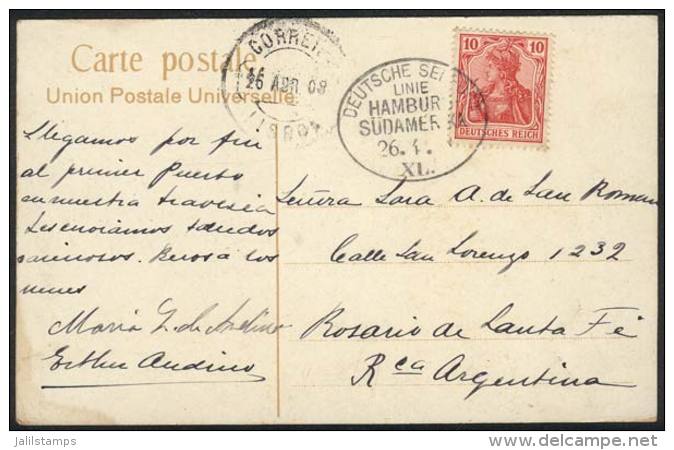 Postcard (view Of Madeira, Funchal) Posted At Sea To Argentina On 26/AP/1909 With German Postage Of 10Pf.,... - Lettres & Documents