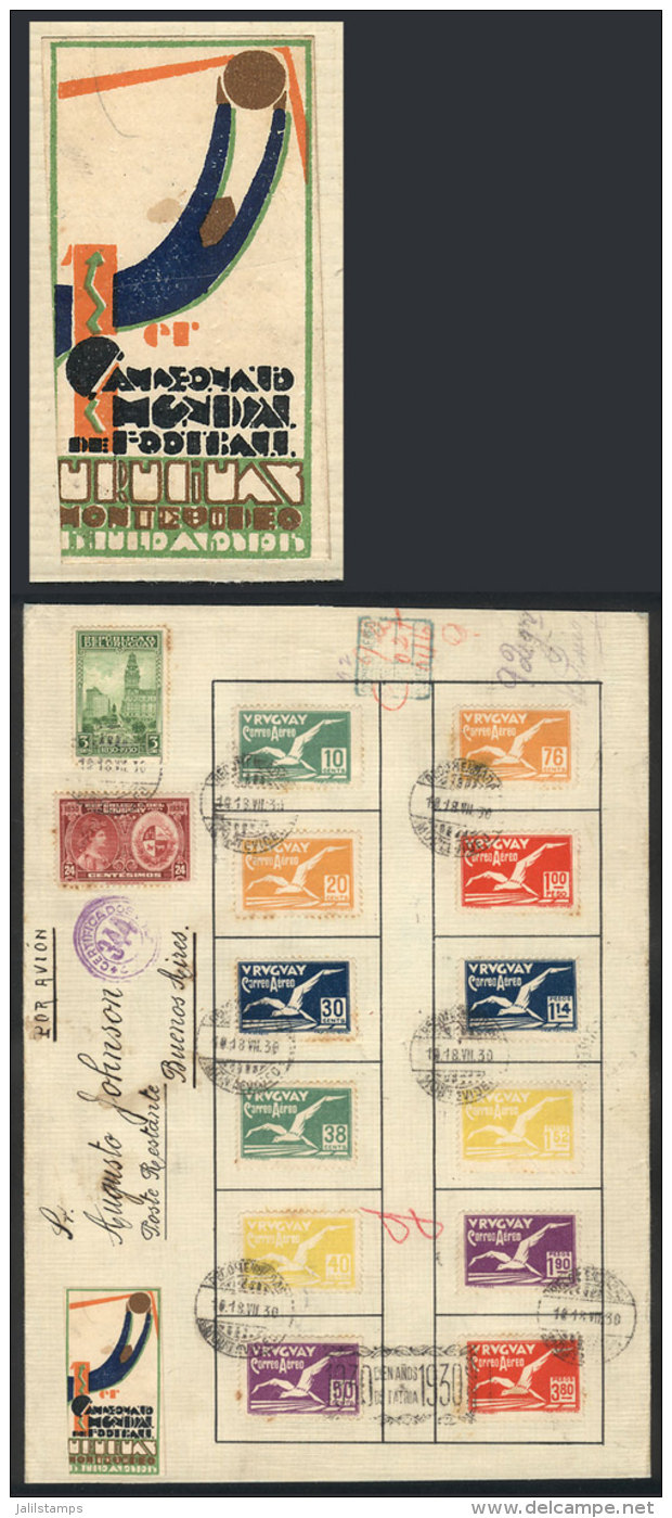 Registered Airmail Cover Sent From Montevideo To Buenos Aires On 18/JUL/1930, Franked With The Complete Airmail Set... - Other & Unclassified