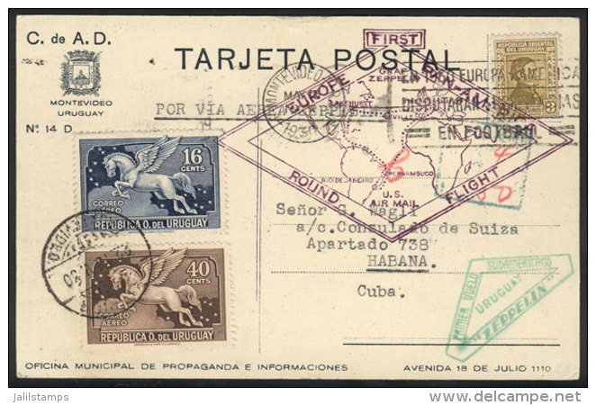 Airmail Cover Sent From USA To Paraguay On 25/AP/1930, In Transit In Montevideo (Uruguay) It Received On 12/MAY A... - Sonstige & Ohne Zuordnung