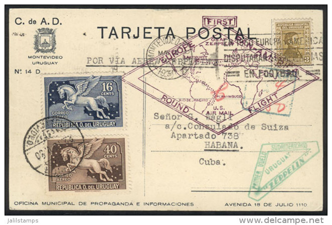 Airmail Cover Sent From USA To Paraguay On 25/AP/1930, In Transit In Montevideo (Uruguay) It Received On 12/MAY A... - Other & Unclassified