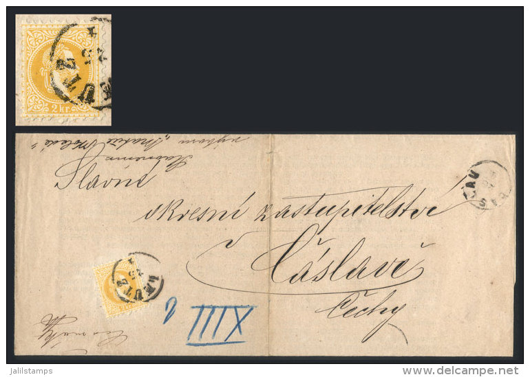 Printed Circular Franked By Sc.27 (2kr. Yellow), Sent From Leuts To Caslava In 1872, Very Nice And VF Quality! - Autres & Non Classés