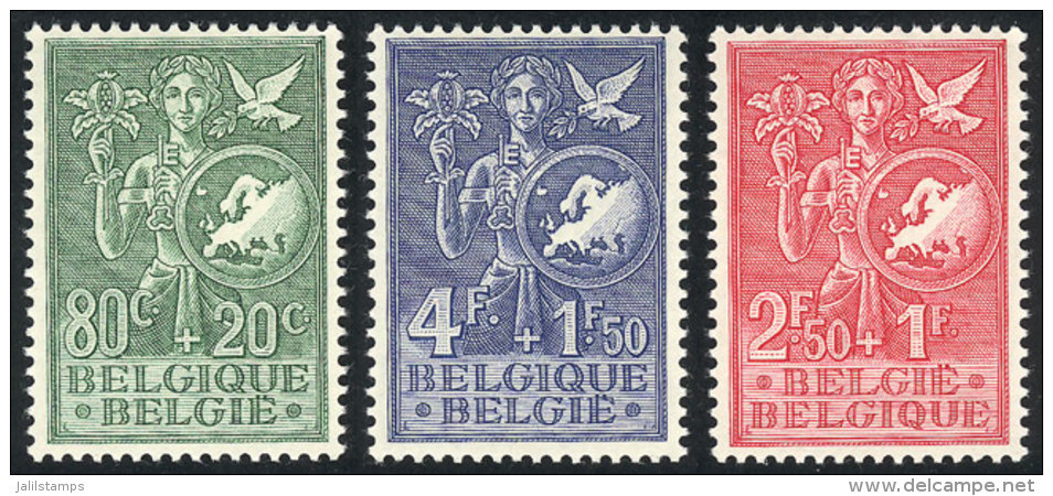 Yvert 927/929, 1953 European Youth, Cmpl. Set Of 3 MNH Values, Excellent Quality, Catalog Value Euros 70 - Autres & Non Classés