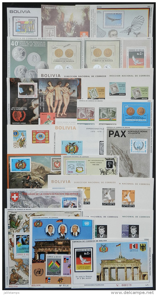 25 MNH Souvenir Sheets Of Excellent Quality, One With MUESTRA Overprint, All VERY THEMATIC, Many Unlisted In Scott... - Bolivie