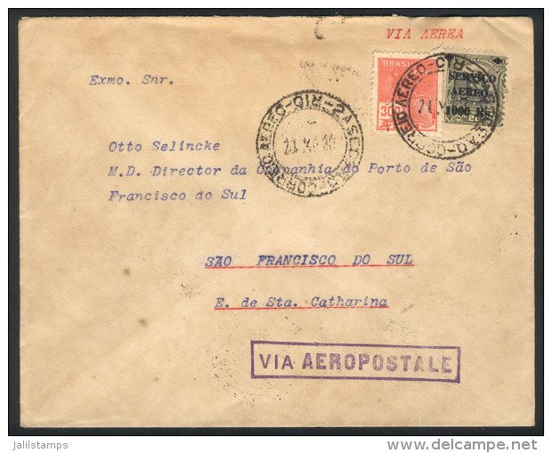 20/DEC/1930 RIO DE JANEIRO - Sao Francisco Do Sul, Via Aeropostale To Florianopolies (arrival On The Same Day), And... - Autres & Non Classés