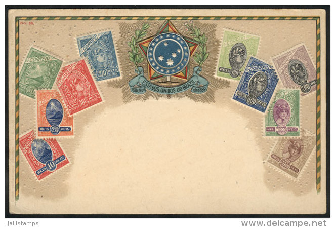 Postage Stamps And Coat Of Arms, Circa 1910, VF Quality! - Autres & Non Classés