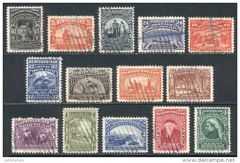 Sc.61/74, 1897 400th Anniv. Of John Cabot's Discovery Of Newfoundland, Compl. Set Of 14 Used Values, VF Quality... - 1865-1902