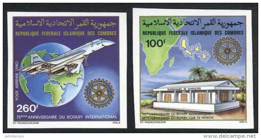 Sc.C109/110, 1980 Rotary, Concorde, Maps, Set Of 2 Values, IMPERFORATE Variety, VF Quality, Rare! - Komoren (1975-...)