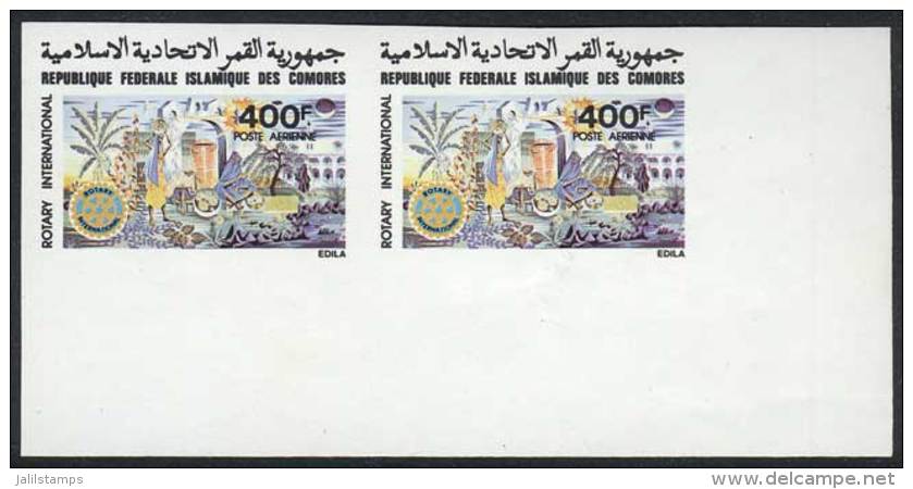 Sc.C107, 1979 Rotary, Sheet Corner Pair, IMPERFORATE Variety, Superb! - Comores (1975-...)