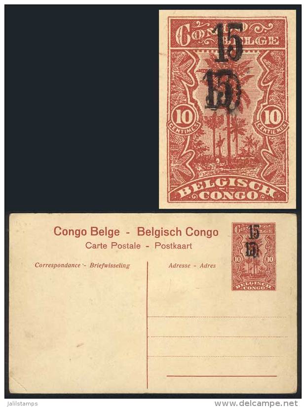 10c. Illustrated Postal Card (PS) With TRIPLE SURCHARGE 15 And 15 Over A 30, With View Of A Farm Breeding Cattle In... - Autres & Non Classés