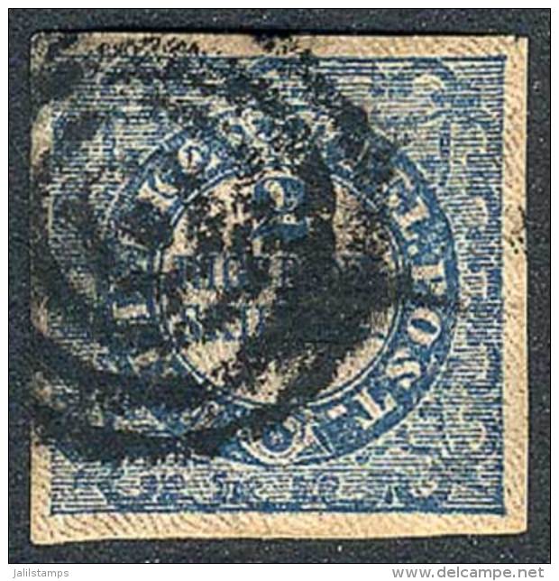 Sc.1, 1851 2Rs. Blue, 4 Ample Margins, Very Fresh, Excellent Quality! - Autres & Non Classés