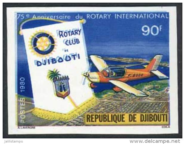 Sc.509, 1980 Rotary International, With IMPERFORATE And DOUBLE IMPRESSION Of Blue Color Varieties, VF Quality! - Djibouti (1977-...)