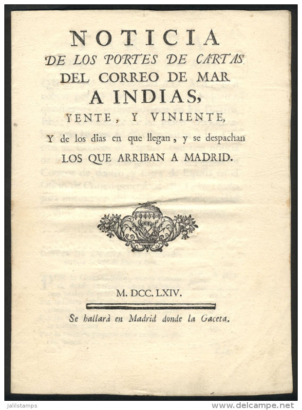 Postal Rates For Mail Sent To And From The Indies, The Days On Which The Mail Arrives, And On Which Those That... - Autres & Non Classés