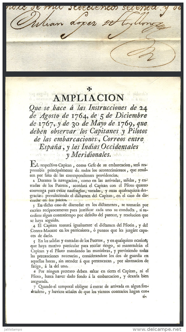 "EXTENSION To The Instructions Of 24 August 1764, Of 5 December 1767, And Of 30 May 1769, That Must Be Observed By... - Autres & Non Classés