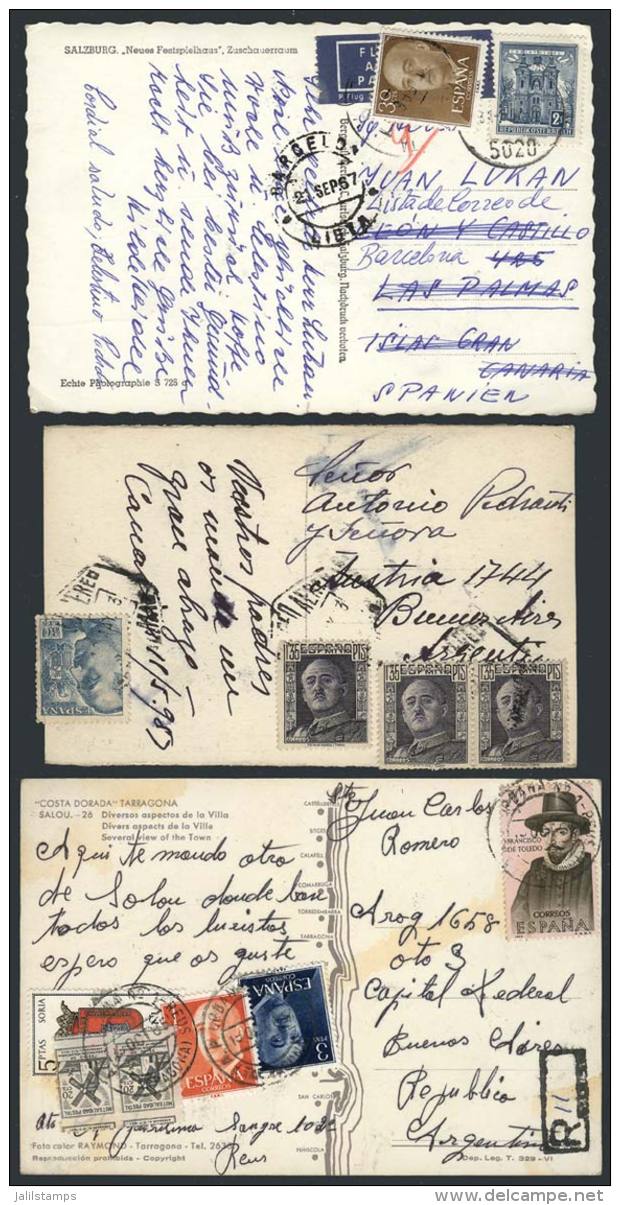 3 Postcards Used With Good Postages Between 1963 And 1967, One Registered To Argentina, Another One Sent From... - Autres & Non Classés