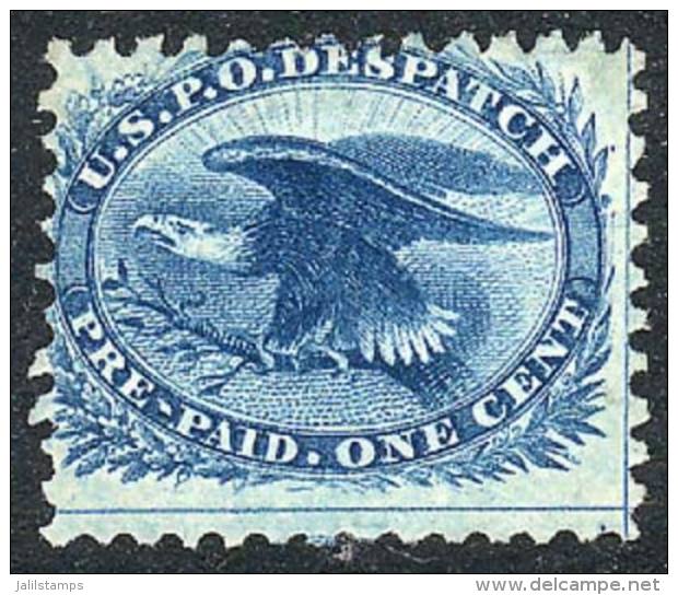 Sc.LO6, Eagle 1c. Blue, 1875 Reprint, Perf 12, VF Quality, Catalog Value US$175. - Autres & Non Classés