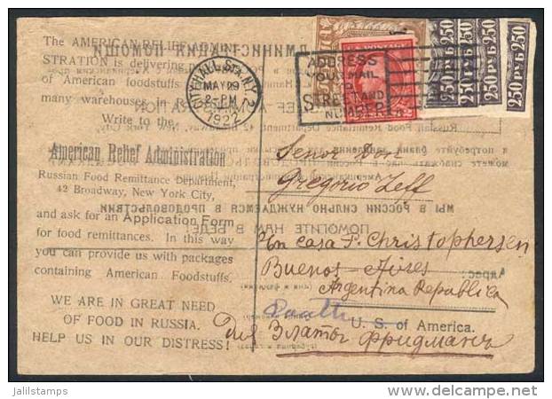 Card Of The "American Relief Administration, Russian Food Remittance Department", Sent From Russia With Uncancelled... - Autres & Non Classés