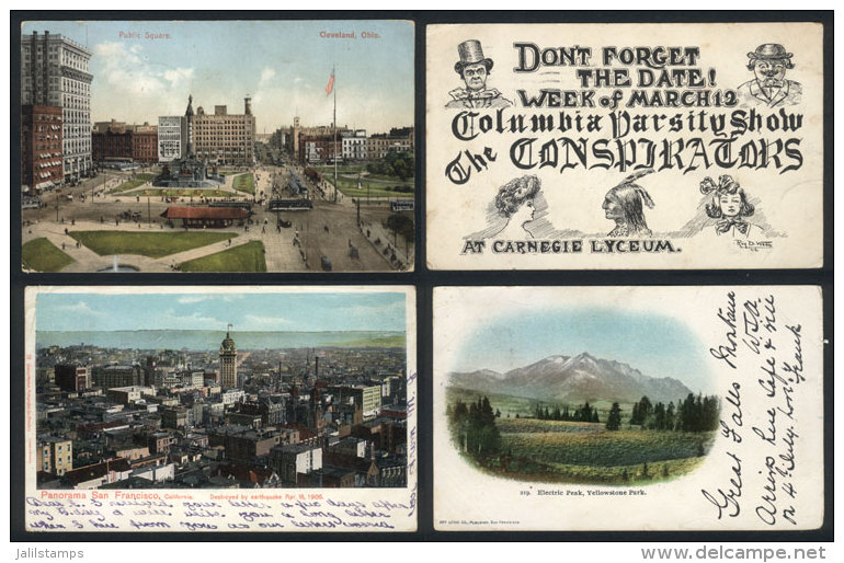 18 Postcards Used Between 1902 And 1908, Many With Interesting Views, Some Very Rare. Almost All With Stamps, VF... - Autres & Non Classés