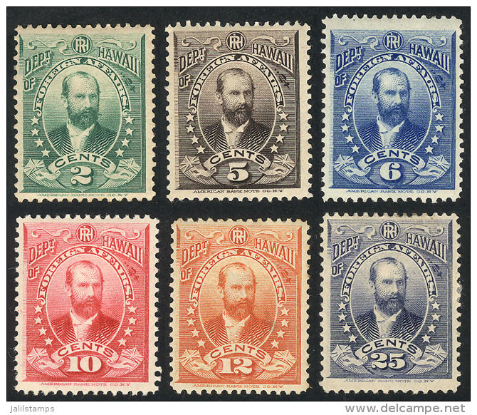 Sc.O1/O6, 1896 Complete Set Of 6 Mint Values, VF Quality, Catalog Value US$300 - Hawaii