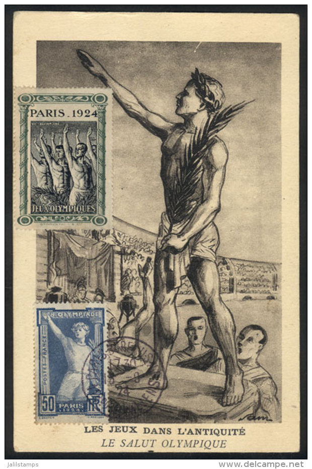 Maximum Card Of 1924: Olympic Games, With Cinderella Of The Games, Excellent Quality, Rare! - Autres & Non Classés