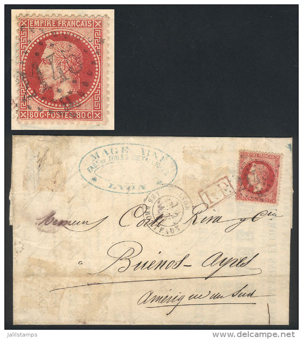 31/OCT/1870 LYON - Buenos Aires: Entire Letter Franked By Yvert 32 With Numeral "2145" Cancel. Originally It... - Autres & Non Classés