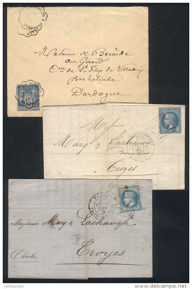 3 Covers/folded Covers Used Between 1870 And 1890, Nice Cancellations! - Autres & Non Classés