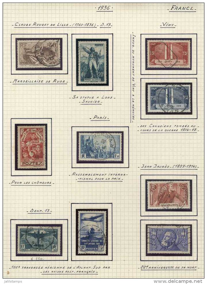 Old Collection (1914-1941) Of Used Stamps On Album, Including Many Varieties, Excellent Quality, Yvert Catalog... - Collections