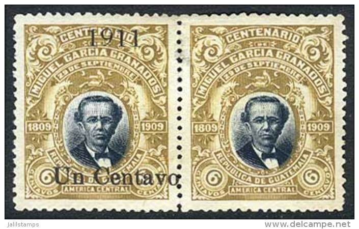 Sc.140 + 143, Pair With And Without Surcharge, Mint Original Gum Very Lightly Hinged, With Tiny Thin On Back... - Guatemala