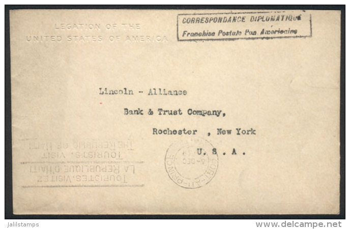 Cover Of The American Embassy Sent With Diplomatic Postal Franchise To New York, With Arrival Mark Of 5/DEC/1936,... - Haïti