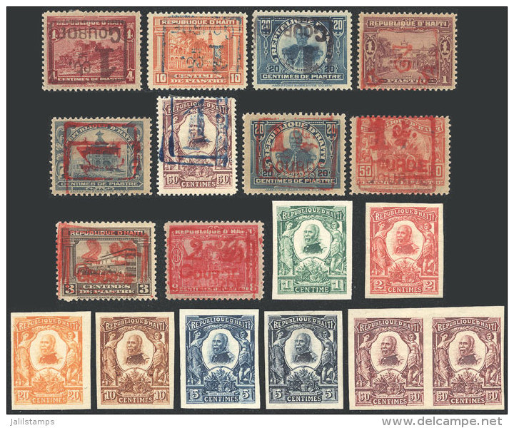 Lot Of Old Stamps, Varieties, Several Imperforate, Inverted Surcharges, Etc., VF General Quality! - Haïti