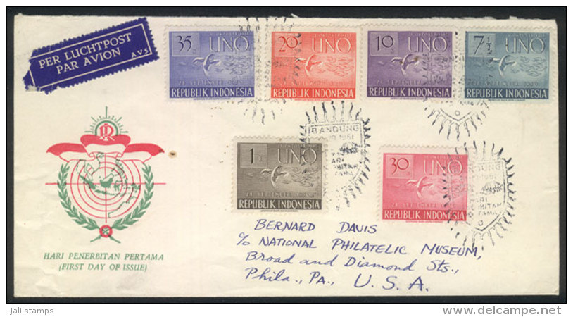 Sc.362/7 (UN, Compl. Set Of 6 Values) On A First Day Cover Sent To The Unites States, VF! - Indonésie