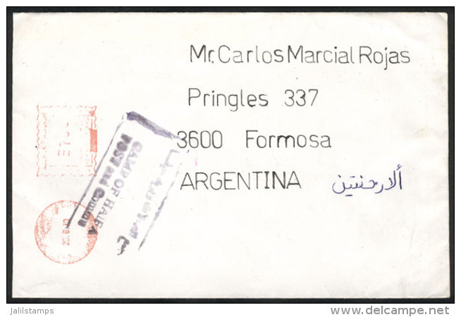 Cover Sent To Argentina On 25/JUN/1979, With Meter Postage And Interesting Mark Of "CAMP OF HAIFA - Post And... - Iraq