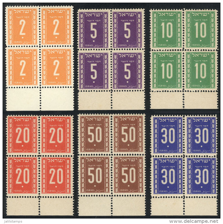 Yvert 6/11, 1949 Cmpl. Set Of 6 Values In Blocks Of 4, MNH (without Hinges), But Some With Minor Defects On Gum,... - Timbres-taxe