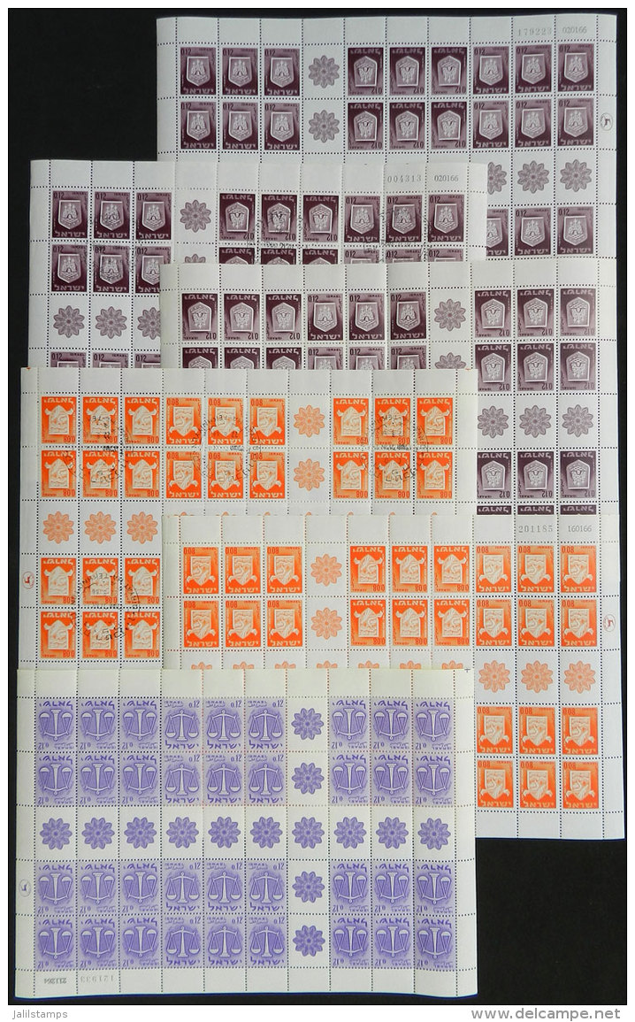 13 Complete Sheets Of Varied Stamps With Tete-beches And Gutters, Little Duplication, MNH (3 Or 4 Cancelled To... - Collections, Lots & Séries